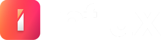 Influx logo with gradient background design.